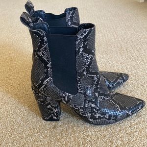 snakeskin booties